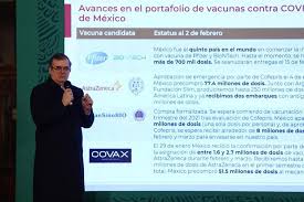 México recibirá entre 6.4 y 10.9 millones de vacunas en primer semestre