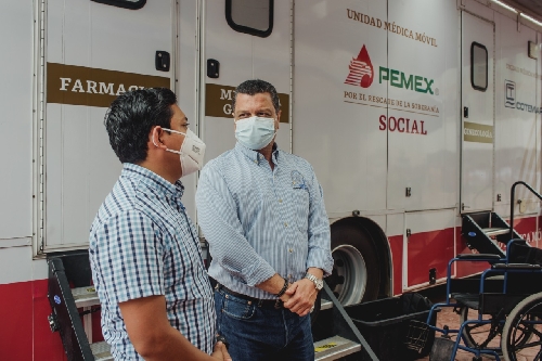 Llega a Cosamaloapan unidad medica móvil de Pemex gestión del alcalde Raúl Hermida Salto