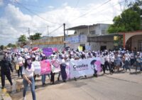 Mujeres de Cosoleacaque marchan en conmemoración del día internacional de la mujer