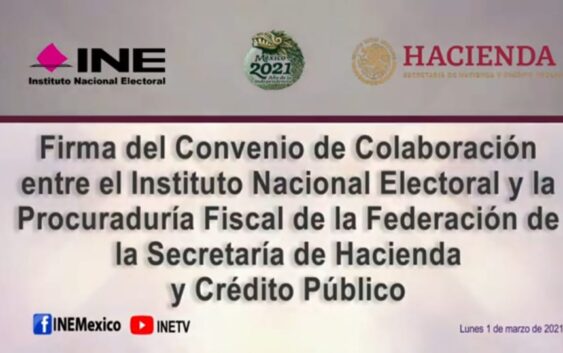 Suscriben INE y PFF-SHCP convenio de colaboración para combatir el uso de recursos públicos y delitos fiscales