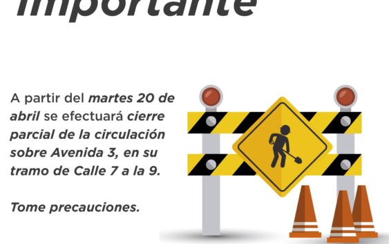 Reducirán circulación vehicular en Avenida 3, recomienda UMPC Córdoba tomar precauciones