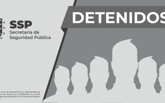 Detiene SSP a ocho personas por diversos delitos, en cinco municipios