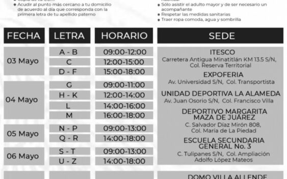 Llega segunda dosis de vacuna a Coatzacoalcos y Villa Allende