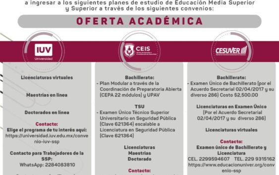 Formalizan convenio SSP y universidades para el desarrollo profesional de los policías