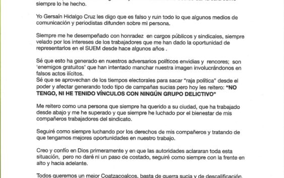 “No tengo, ni he tenido vínculos con ningún grupo delictivo”: Gersaín