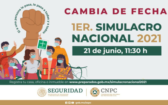 Invitan a participar este lunes 21 de junio en el “1er. Simulacro Nacional 2021”