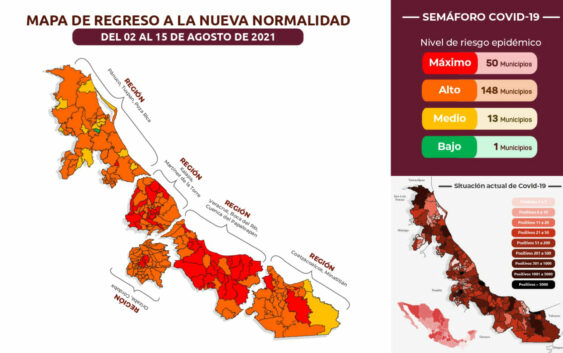 La Federación mantiene a Veracruz en color naranja del Semáforo de Riesgo Epidémico