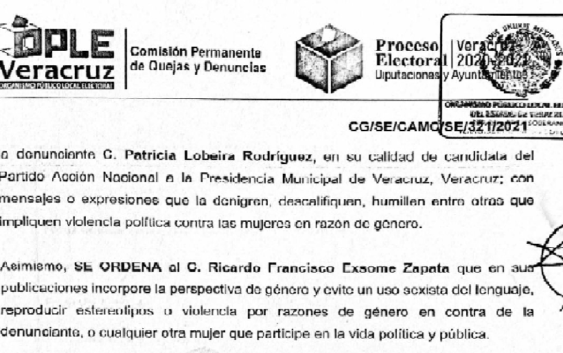 OPLE sanciona a Ricardo Esxome por violencia política en razón de género contra Paty Lobeira