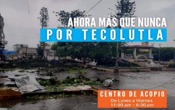 Unidos Por Veracruz, Mexicanos Fuertes, Cuenta Conmigo  instalarán centro de acopio para afectados del huracán Grace en Tecolutla