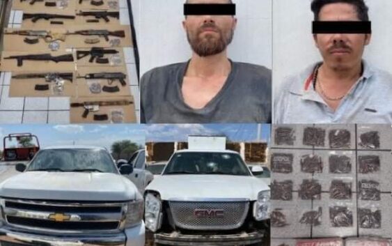 Detienen a dos sicarios de ‘La Chapiza’ con fuerte arsenal y vehículo blindado