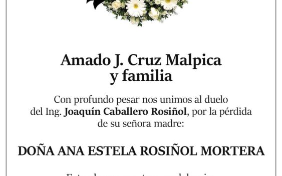 Amado Cruz Malpica da su pésame a la familia del ing. Joaquín Caballero