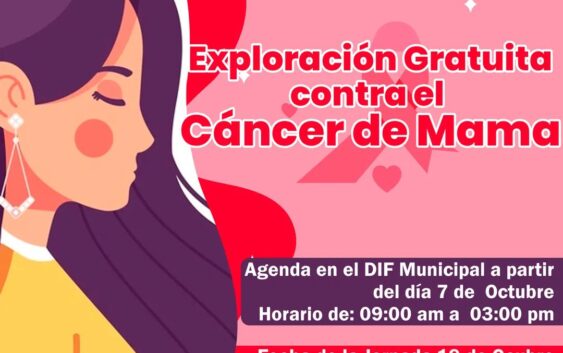 El gobierno de Sayula de Alemán invita a laaa jornada de exploración del cáncer de mama