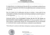 Cerrarán Panteón municipal de Acayucan los días 1 y 2 de Noviembre