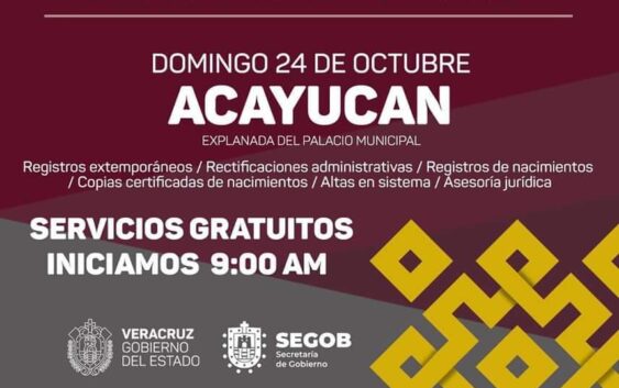 El ayuntamiento de Acayucan invita a la brigada del registro civil