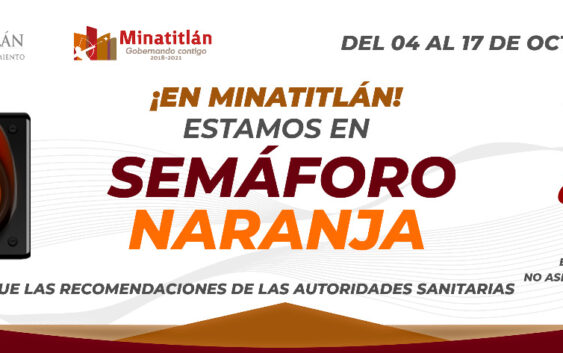 Avanza Minatitlán a semáforo naranja por COVID-19