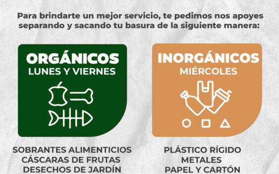 Iniciará Ayuntamiento campaña de separación de basura en todo el municipio.