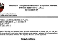 Sale convocatoria para renovar dirigencia en la sección 47 de STPRM
