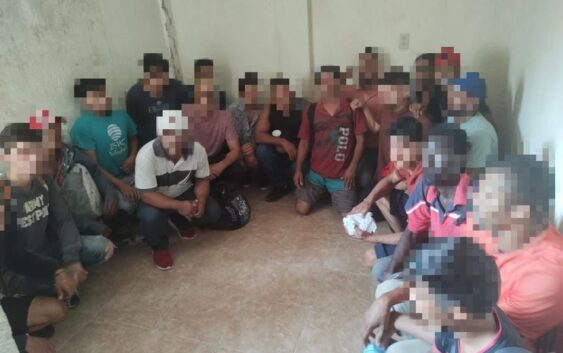 Este jueves, elementos de la Secretaría de Seguridad Pública rescataron a 26 migrantes de origen centroamericano