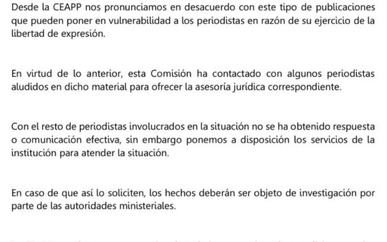 Condena CEAPP campañas de desprestigio y desinformación contra periodistas