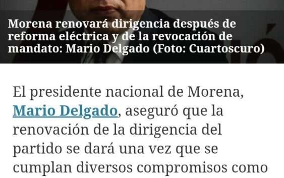 Mario Delgado ya no será el líder de Morena; el partido renovará su dirigencia