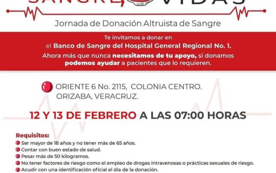 Invita IMSS Veracruz Sur donación altruista de sangre