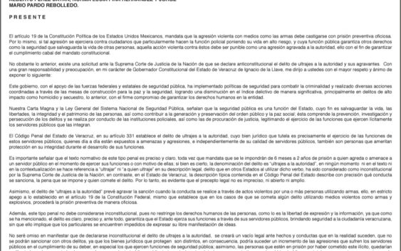 Habría vacío legal si la SCJN declara inconstitucional ultrajes a la autoridad