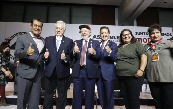 Fraterno encuentro de Lula Da Silva con legisladores de la 4T; intercambia saludos con Sergio Gutiérrez Luna