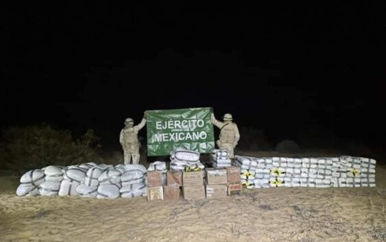 Ejército Mexicano y Guardia Nacional aseguran más de dos toneladas de drogas en el estado de Sonora.