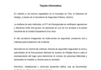 Emite SSP Hidalgo comunicado relativo a hechos registrados en Tula