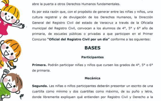 Participa y conviértete en el “Oficial del Registro Civil por un día”