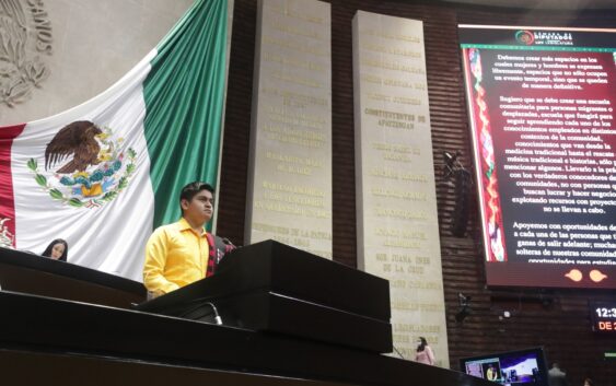 Hablante de la lengua triqui participa en la tribuna de la Cámara de Diputados
