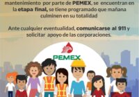 Avanzan exitosamente trabajos de mantenimiento en ducto de PEMEX