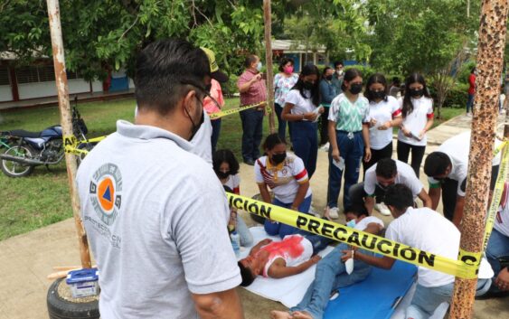 Participa Protección Civil en simulacro de fuga