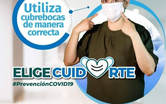 Promueve IMSS Veracruz Sur uso correcto de cubrebocas