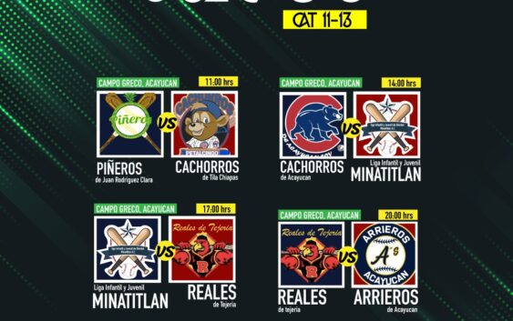 El calendario para los partidos de la Beis Cup en Acayucan