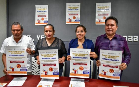 Presentan próximo torneo municipal de voleibol interbachillerato