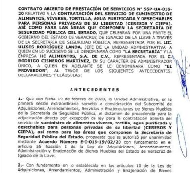 Gutiérrez Maldonado se gastó en 2020-2021 $700 millones en comidas, aguas y cubiertos.