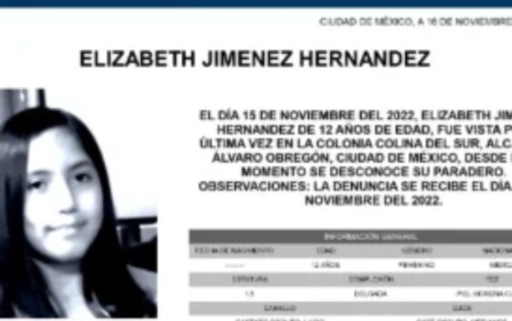 Hallan sana y salva a Elizabeth Jiménez en Pachuca, Hidalgo