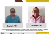 DETIENE SSP EN FLAGRANCIA A GIOBERTI “N” Y A RAFAEL “N”, TESORERO DEL AYUNTAMIENTO DE SAYULA
