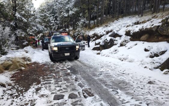 Mantiene SSP y PC vigilancia en el Cofre de Perote, por nevada