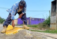 PINTA DE GUARNICIONES EN EL FRACCIONAMIENTO LOS MANGOS