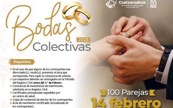 Invitan a parejas a legalizar su unión en “Bodas Colectivas 2023”