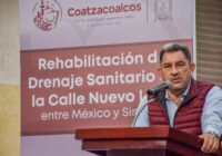 Entrega Amado Cruz rehabilitación de drenaje sanitario en la avenida Nuevo León