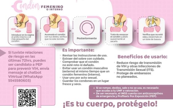 Recomienda IMSS Veracruz Sur hacer uso de condón para evitar embarazos y enfermedades de transmisión sexual