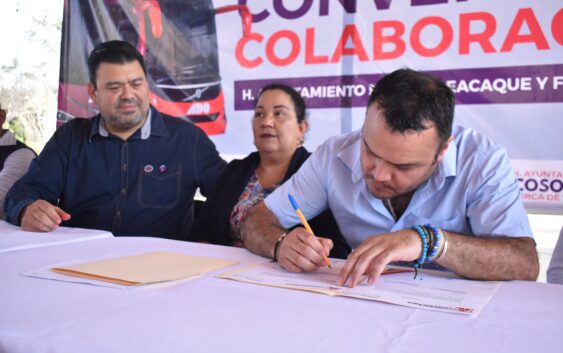 Celebra el ayuntamiento de Cosoleacaque convenio de colaboración con fundación ADO
