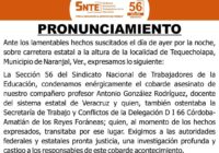 Condena magisterio asesinato del profesor Antonio González