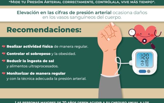 Invita IMSS Veracruz Sur a monitorear su presión arterial