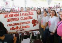 Coordinadora de la Red #EsClaudiaVeracruz presente con Sheinbaum en Los Tuxtlas