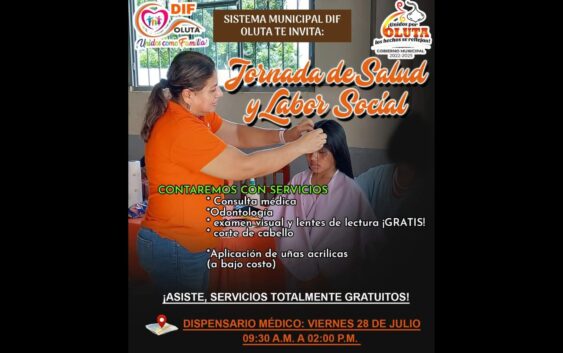 Presidenta del SMDIF invita a la población de Oluta, para que asistan a la JORNADA DE SALUD Y LABOR SOCIAL “GRATUITA”