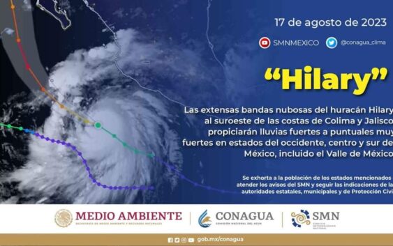 Provocaría huracán Hilary, lluvias fuertes en Michoacán, pide PC estatal tomar previsiones